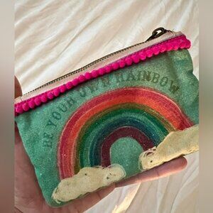 NATURAL LIFE Rainbow Pouch with Pink and Green